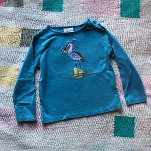 Baby Mini Boden applique bird in boots 2-3 years